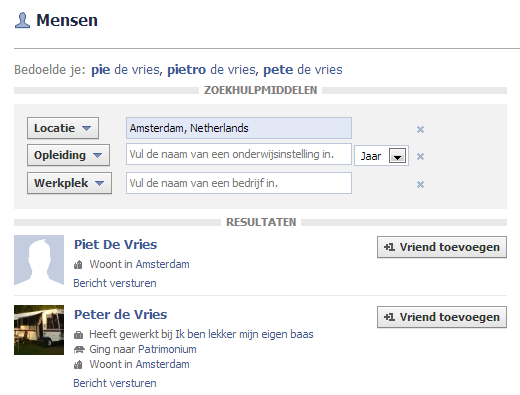 facebook zoeken stap 6